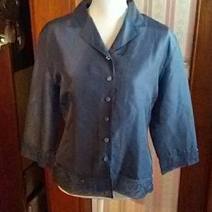 Silk blouse with beading n lined' gordeous!